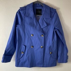 Talbots Beautiful Blue Trench Jacket Sz M